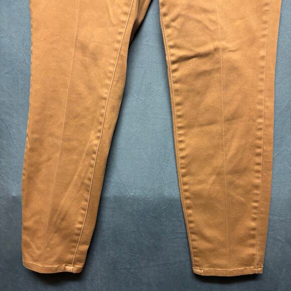 W62 Skinny Pants Chino Womens 14 Plus Size Work Casual Comfy Preppy Camel Brown - Picture 4 of 12